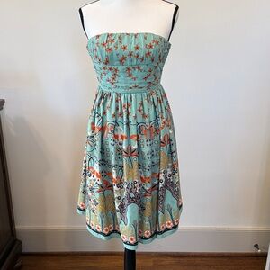 Angie Floral Strapless Dress - Multicolor